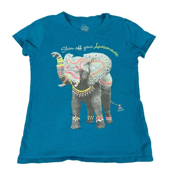 Faded Glory Girls' "Show Off Your Awesomeness" Elephant T-Shirt Size M - Picture 1 of 5